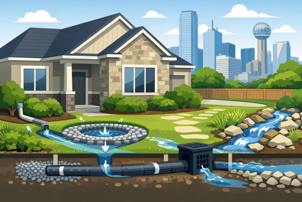 Front Yard Drainage Guide for Dallas Homes