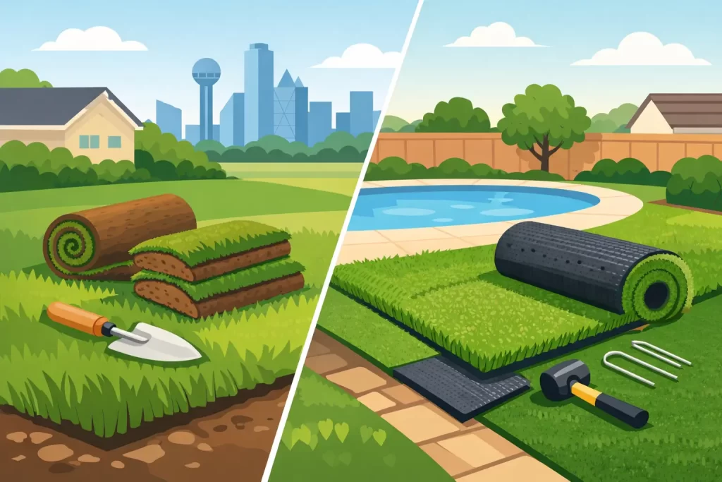 Sod vs Artificial Turf for Dallas Yard Projects