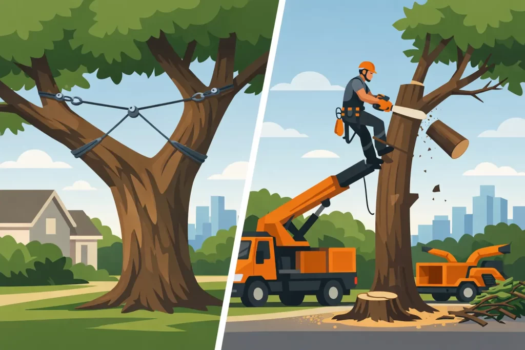 Tree Cabling Versus Removal for Dallas Homes