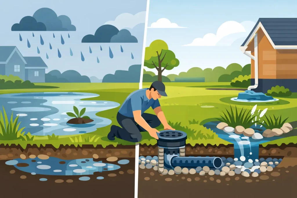 How to Fix Lawn Drainage and Protect Your Yard