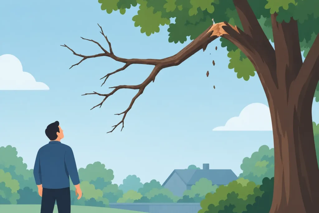 When Do Dead Branches Fall and Become Dangerous?